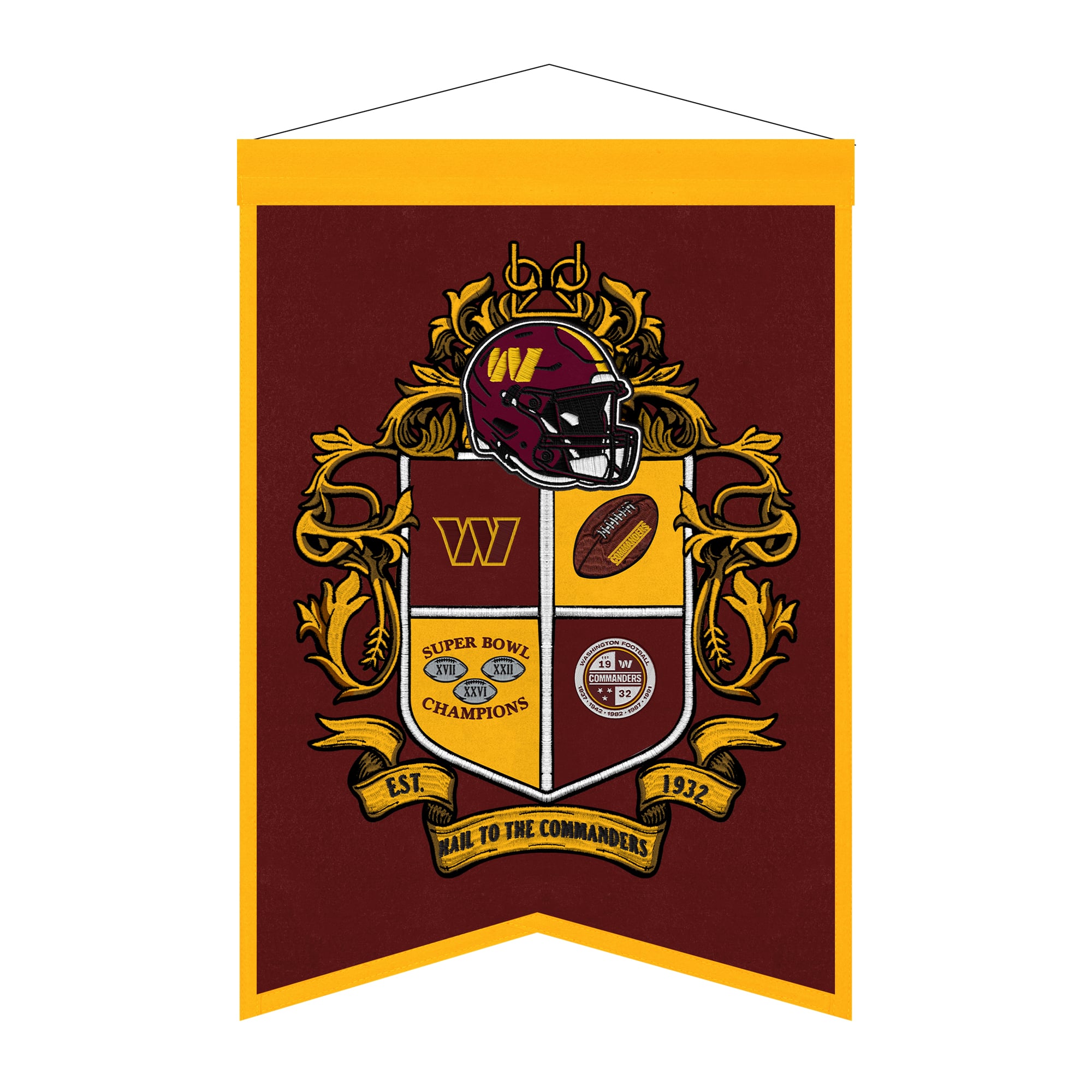 Washington Commanders 15" x 22" Crest Banner