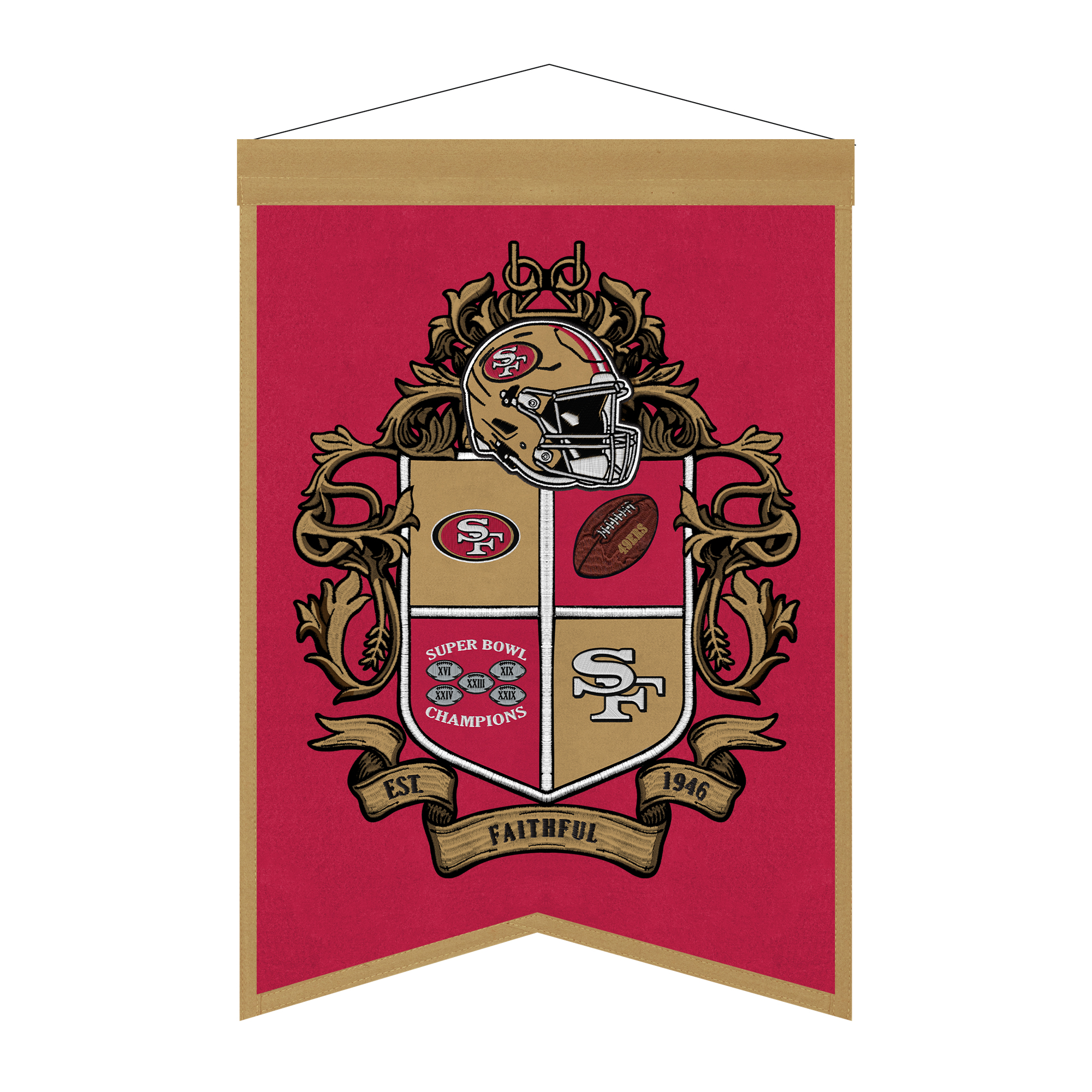 San Francisco 49ers 15″ x 22″ Crest Banner San Francisco 49ers 15″ x 22″ Crest Banner