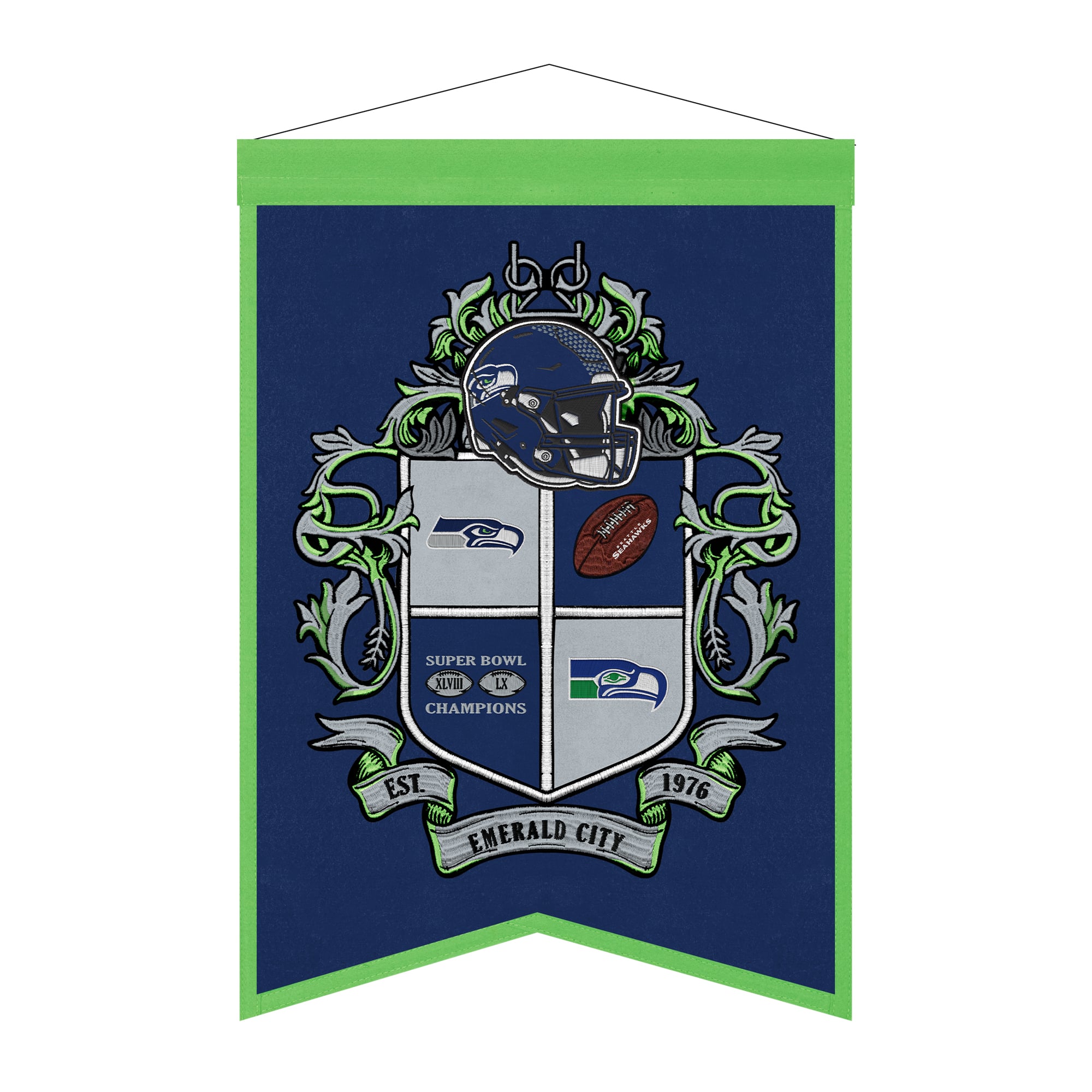 Seattle Seahawks 15" x 22" Crest Banner