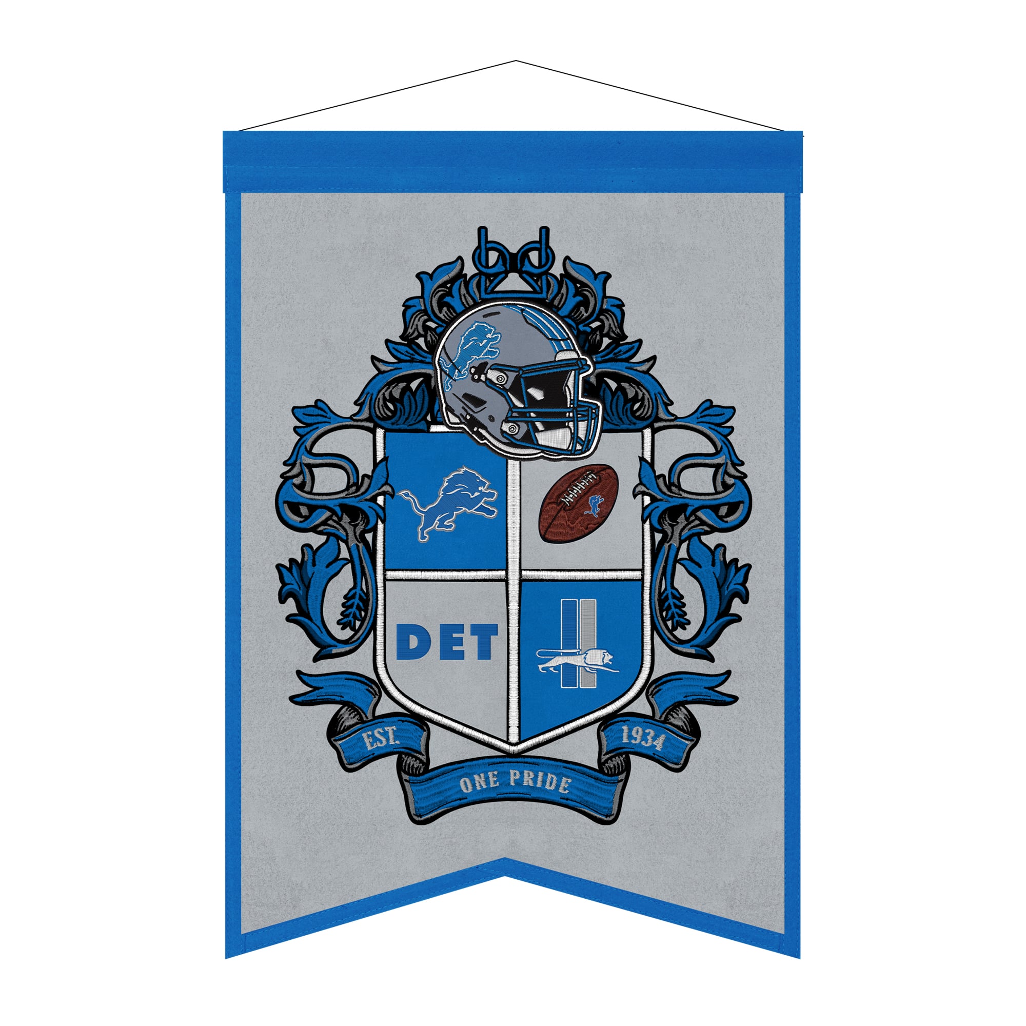 Detroit Lions 15" x 22" Crest Banner