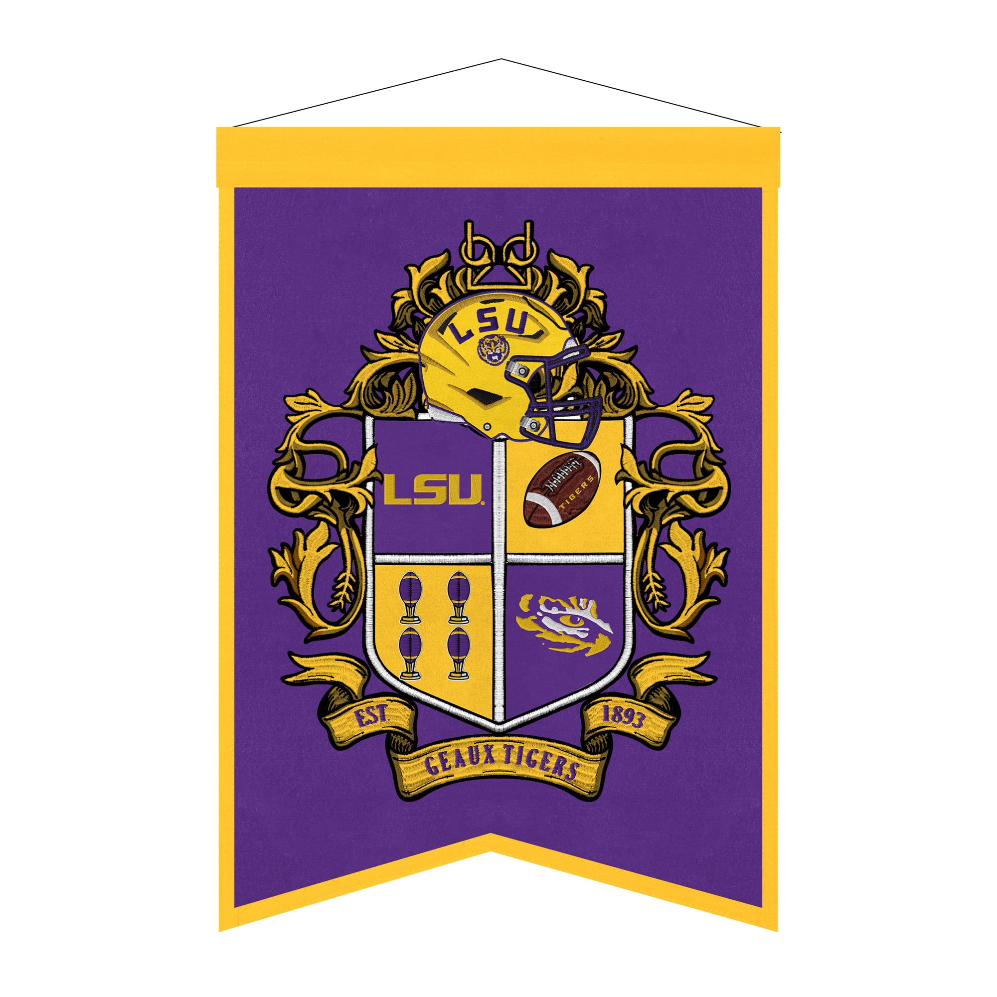 LSU Tigers 15" x 22" Crest Banner