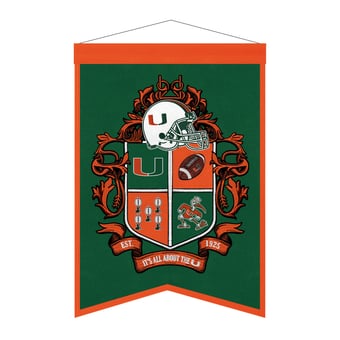 "Miami Hurricanes 15"" x 22"" Crest Banner"