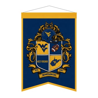 West Virginia Mountaineers 15" x 22" Crest Banner