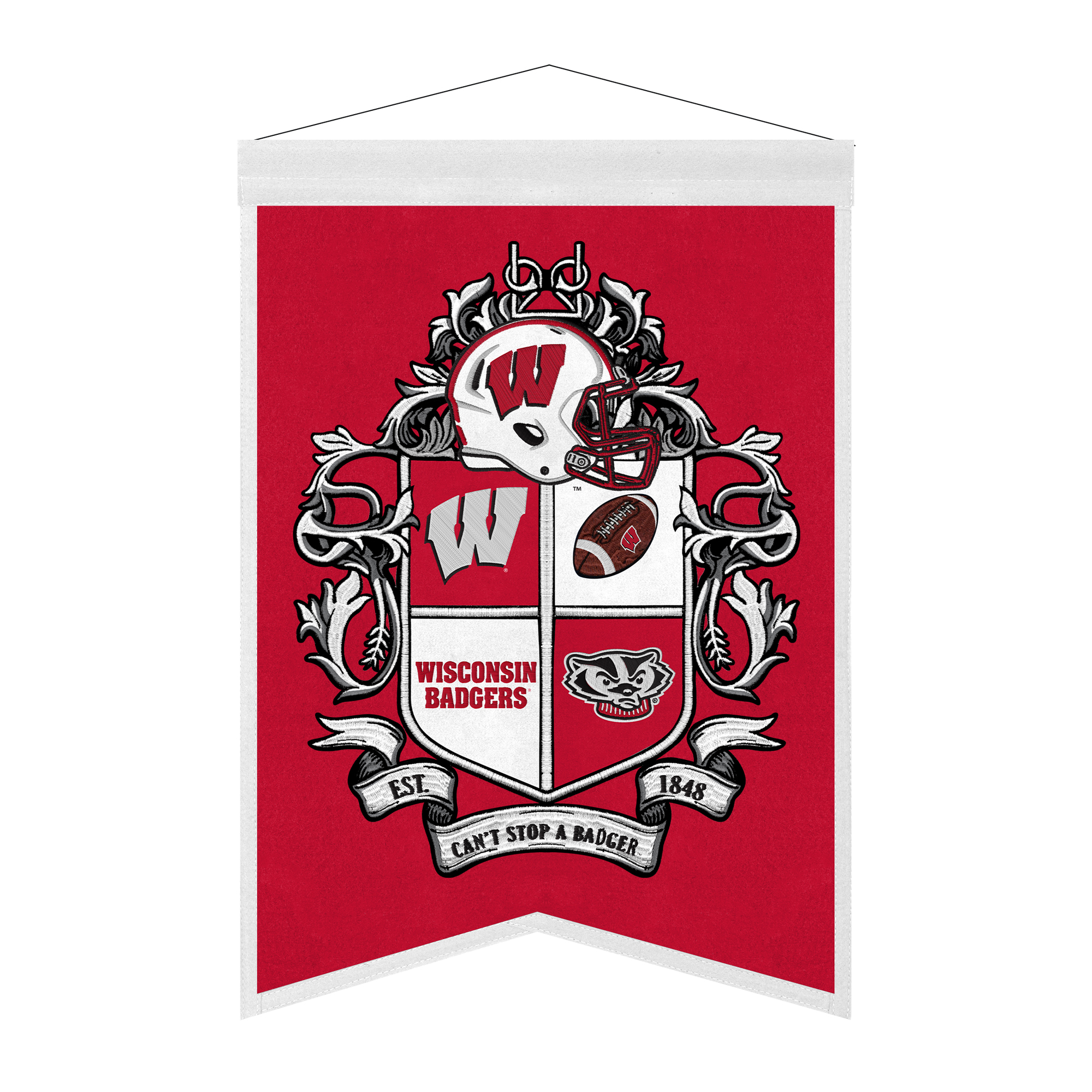Wisconsin Badgers 15" x 22" Crest Banner
