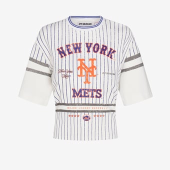 Women's White New York Mets Lace-Back T-Shirt