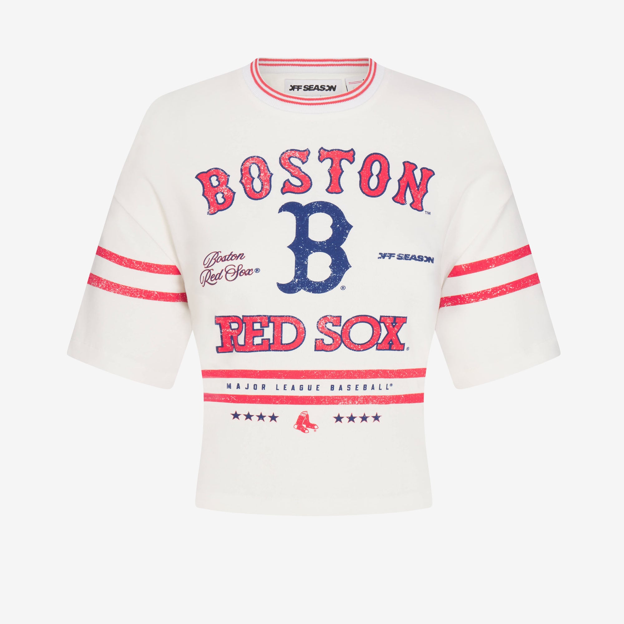 Women's White Boston Red Sox Lace-Back T-Shirt
