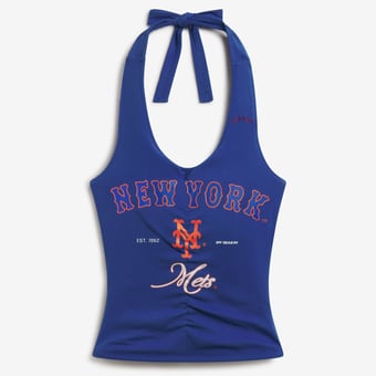 Women's Royal New York Mets Ruched Halter Top