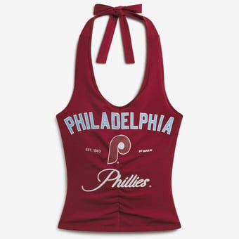 Women's Burgundy Philadelphia Phillies Ruched Halter Top