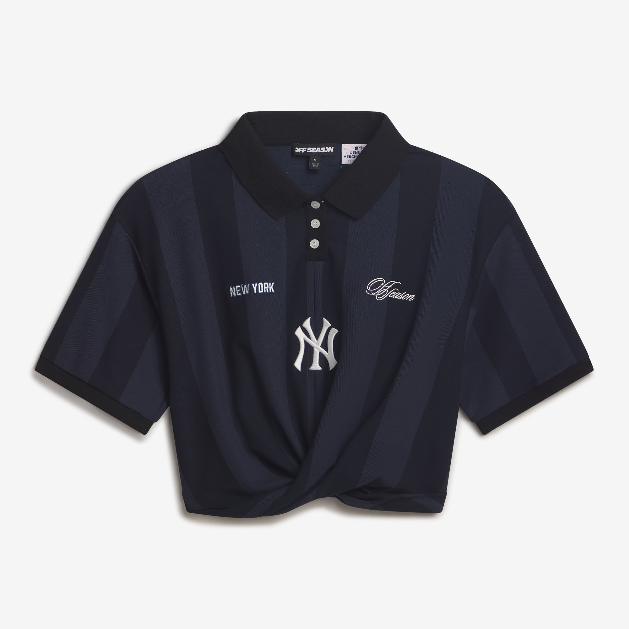 T-shirt da rugby da donna blu navy dei New York Yankees