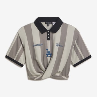 Women's Gray Los Angeles Dodgers Rugby T-Shirt