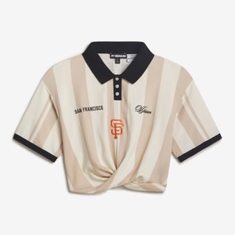Women's Cream San Francisco Giants Rugby T-Shirt