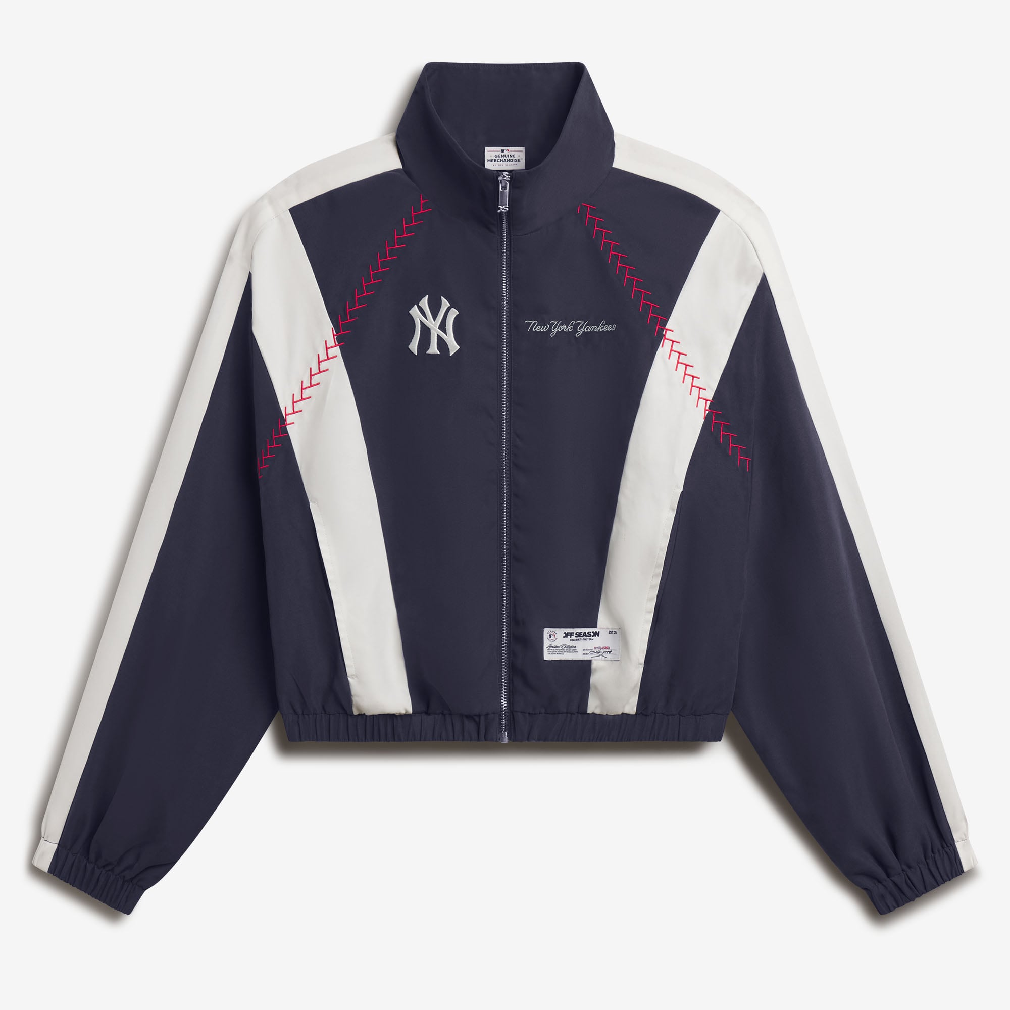 Giacca sportiva leggera da donna blu navy dei New York Yankees con cerniera intera