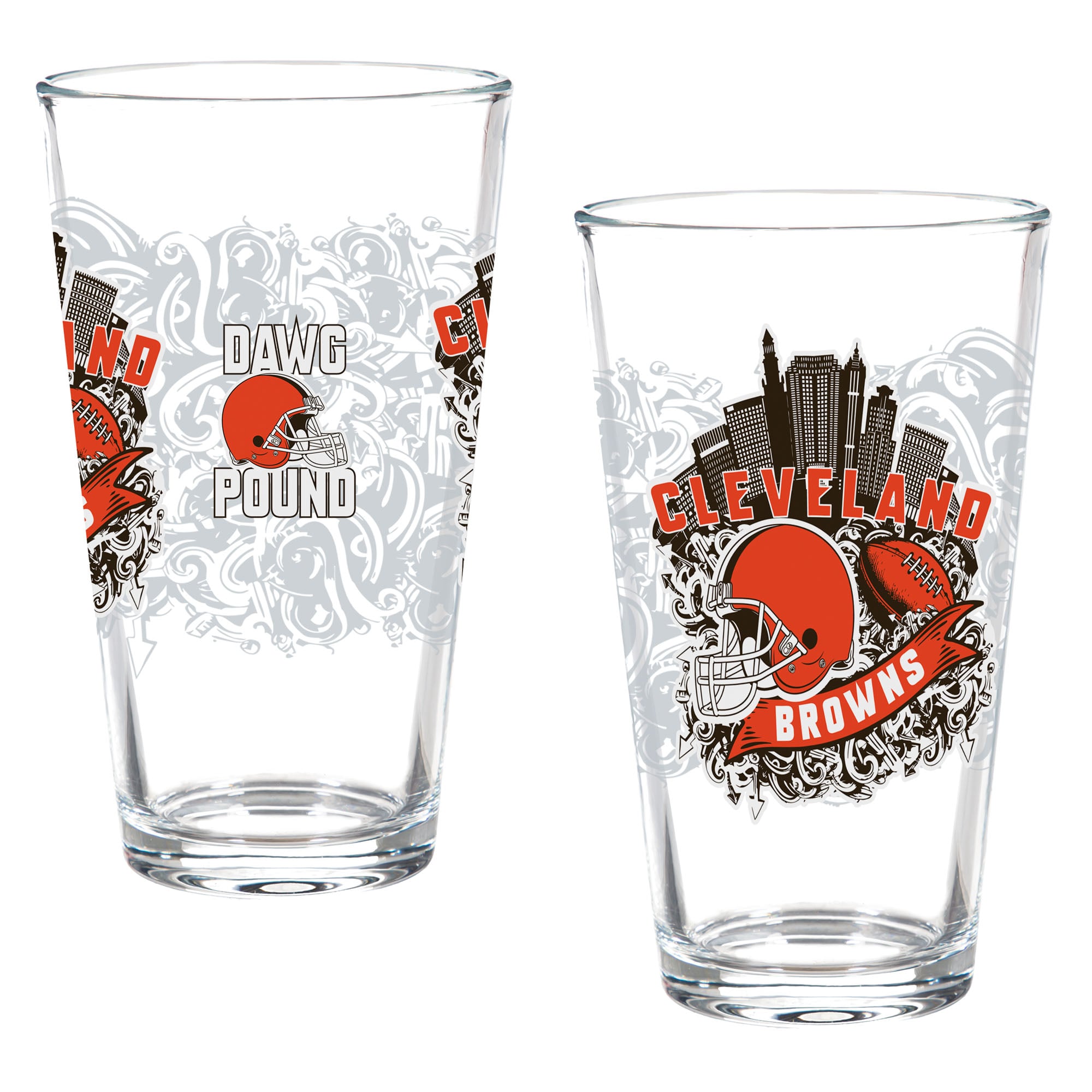 Cleveland Browns Hometown Series 16oz Pint Glass 2-Piece Set with Gift Box