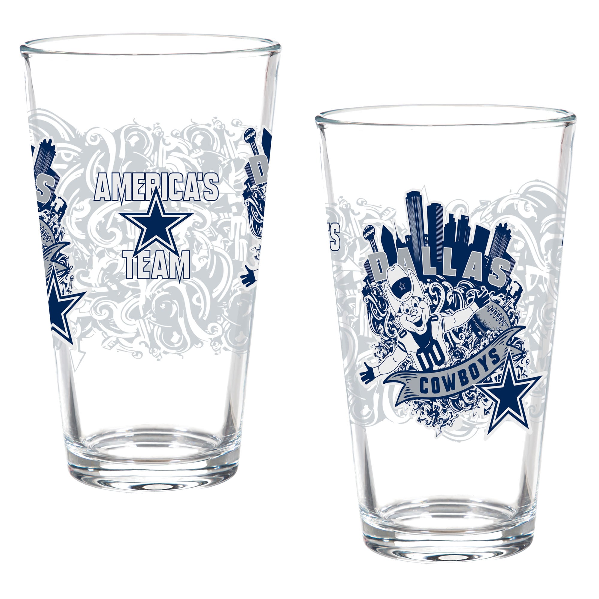 Dallas Cowboys Hometown Series 16oz Pint Glass 2-Piece Set with Gift Box