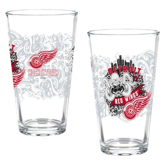 Detroit Red Wings Hometown Series 16oz Pint Glass 2-Piece Set with Gift Box