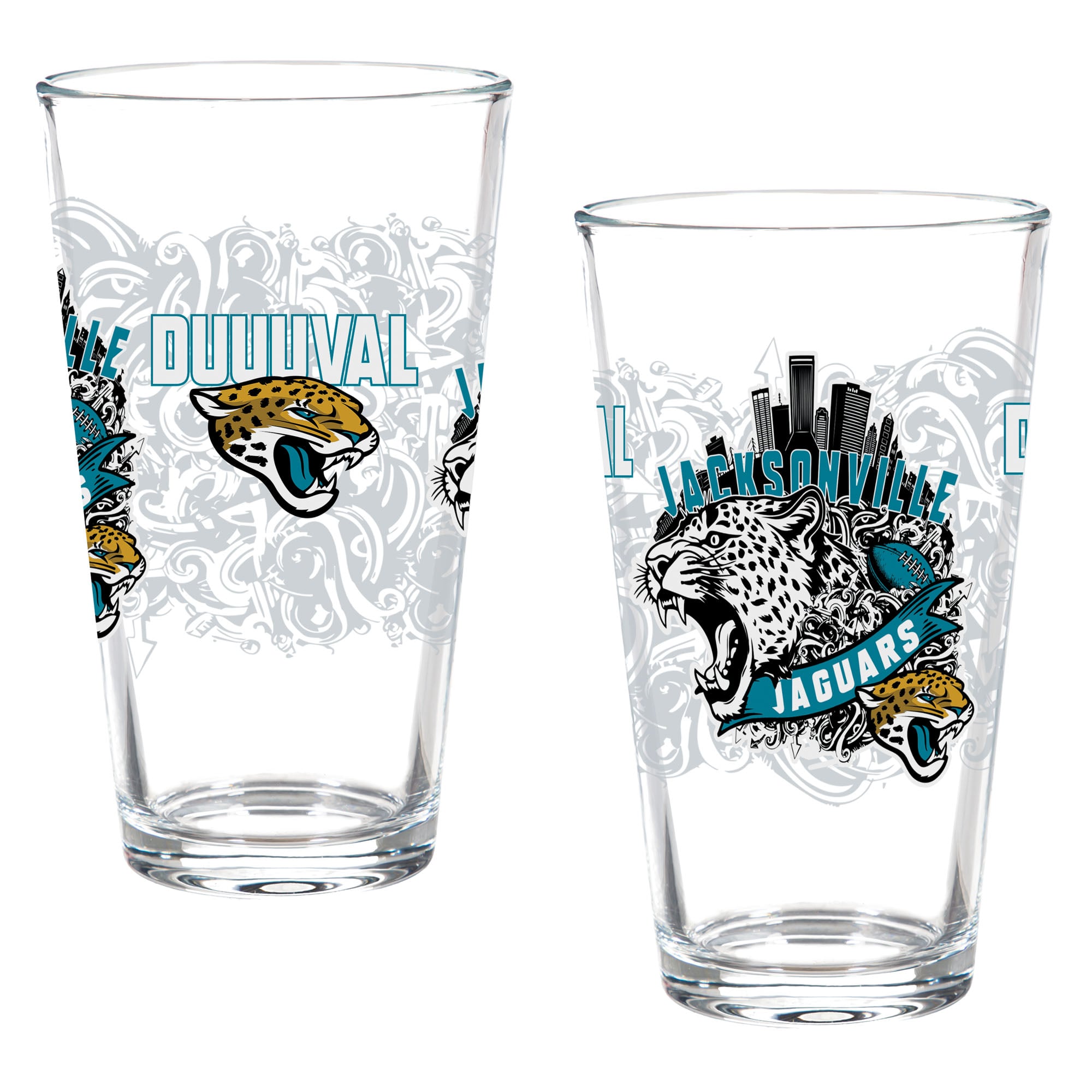 Jacksonville Jaguars Hometown Series 16oz Pint Glass 2-Piece Set with Gift Box
