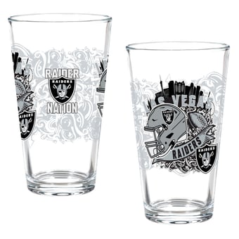 Las Vegas Raiders Hometown Series 16oz Pint Glass 2-Piece Set with Gift Box