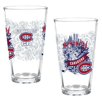Montreal Canadiens Hometown Series 16oz Pint Glass 2-Piece Set with Gift Box
