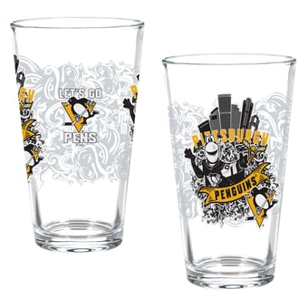 Pittsburgh Penguins Hometown Series 16oz Pint Glass 2-Piece Set with Gift Box