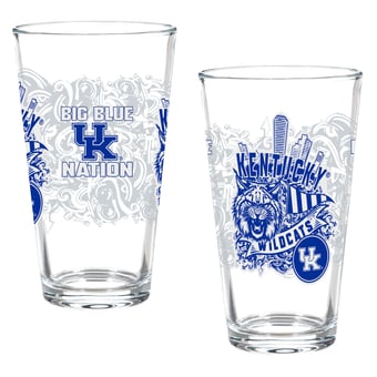 Kentucky Wildcats Hometown Series 16oz Pint Glass 2-Piece Set with Gift Box