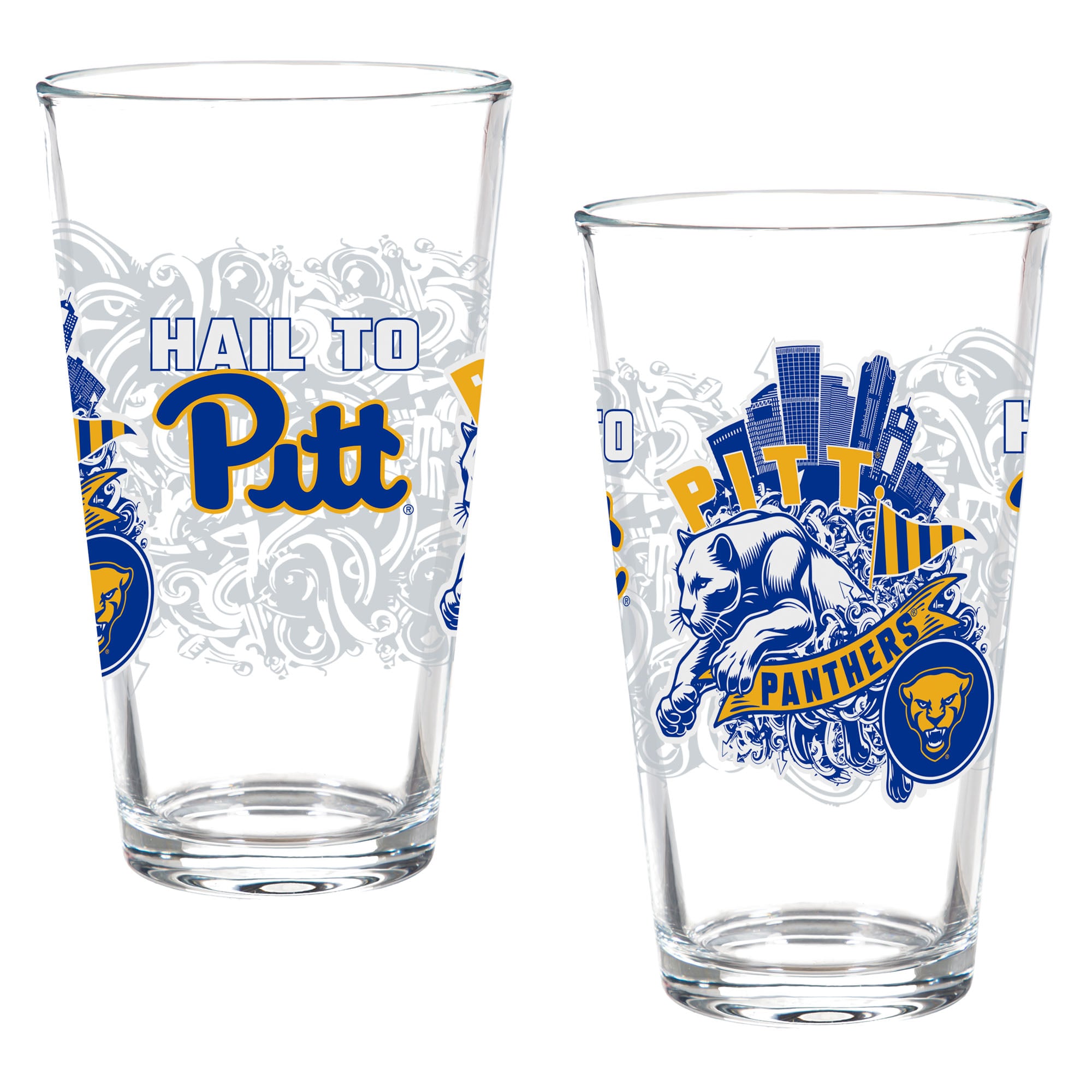 Pitt Panthers Hometown Series 16oz Pint Glass 2-Piece Set with Gift Box