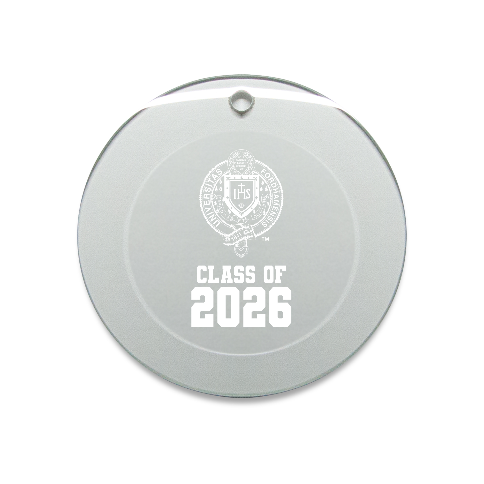 Jardine Fordham Rams 3.25" Class of 2026 Round Glass Ornament