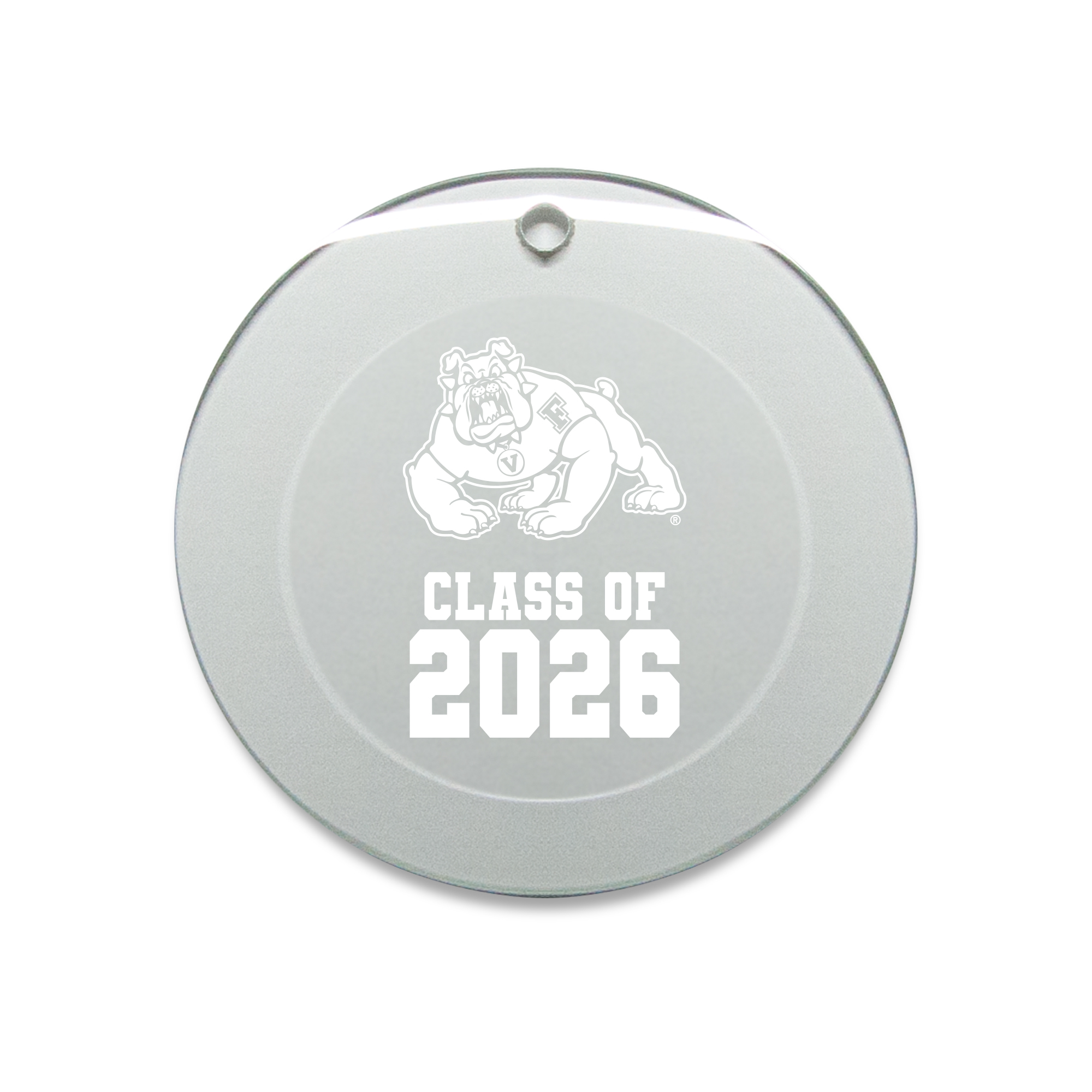 Jardine Fresno State Bulldogs 3.25" Class of 2026 Round Glass Ornament