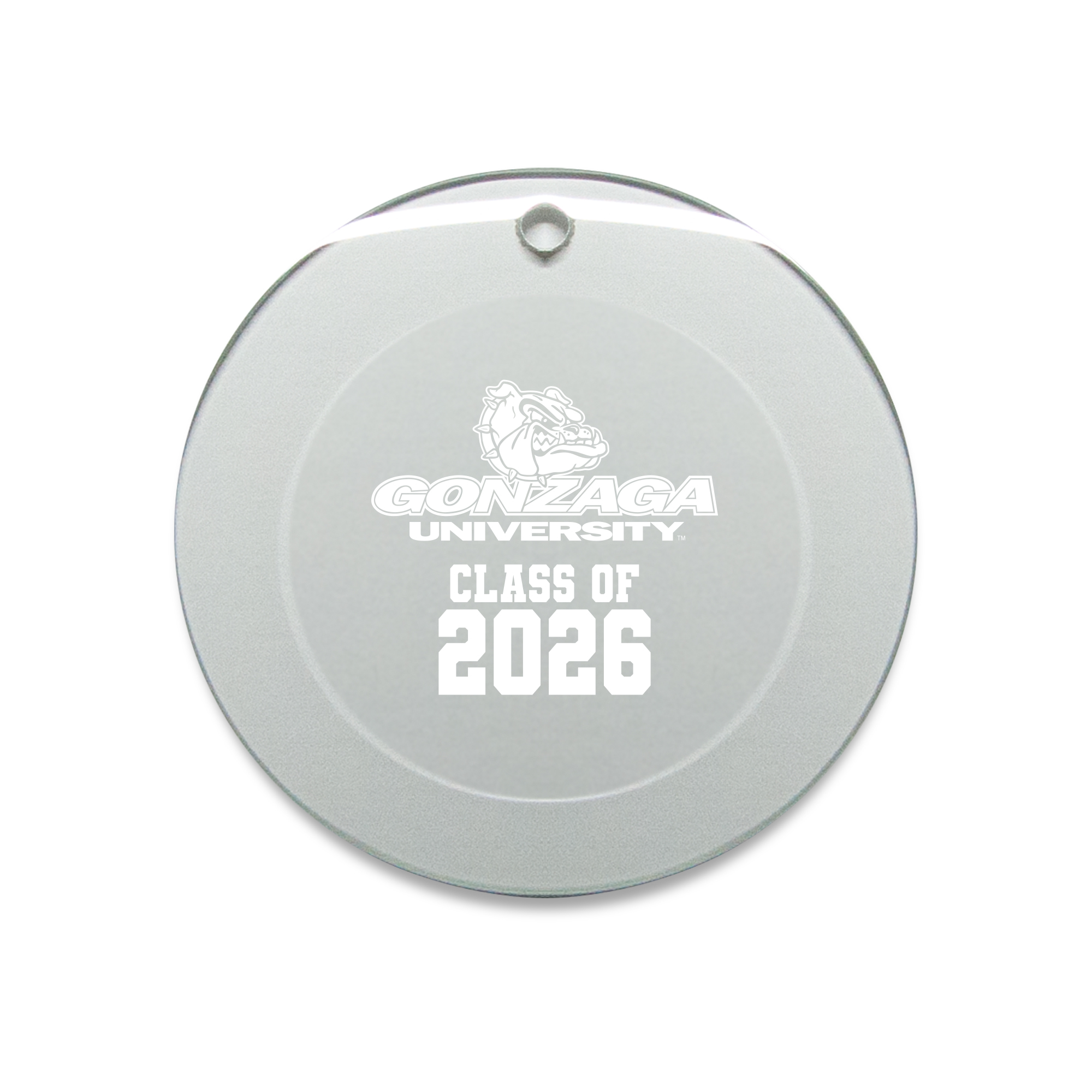 Jardine Gonzaga Bulldogs 3.25" Class of 2026 Round Glass Ornament
