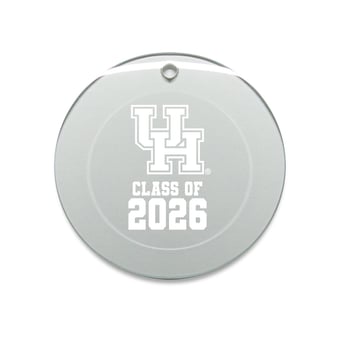 Jardine Houston Cougars 3.25" Class of 2026 Round Glass Ornament