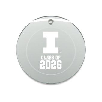 Jardine Illinois Fighting Illini 3.25" Class of 2026 Round Glass Ornament