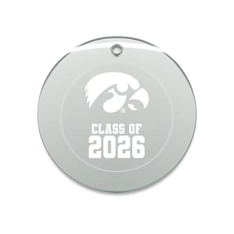 Jardine Iowa Hawkeyes 3.25" Class of 2026 Round Glass Ornament