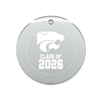 Jardine Kansas State Wildcats 3.25" Class of 2026 Round Glass Ornament
