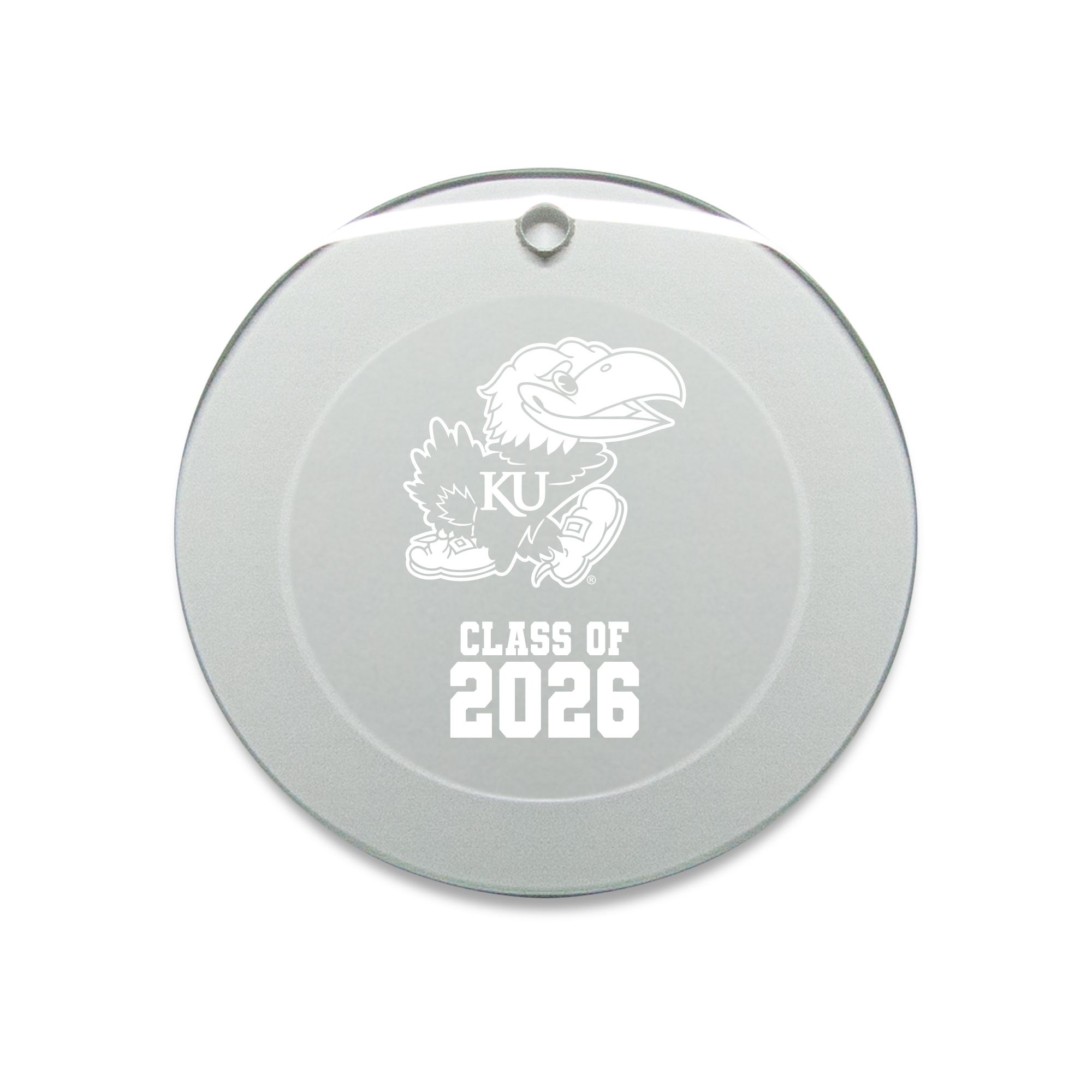 Jardine Kansas Jayhawks 3.25" Class of 2026 Round Glass Ornament