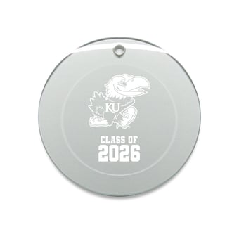 Jardine Kansas Jayhawks 3.25" Class of 2026 Round Glass Ornament
