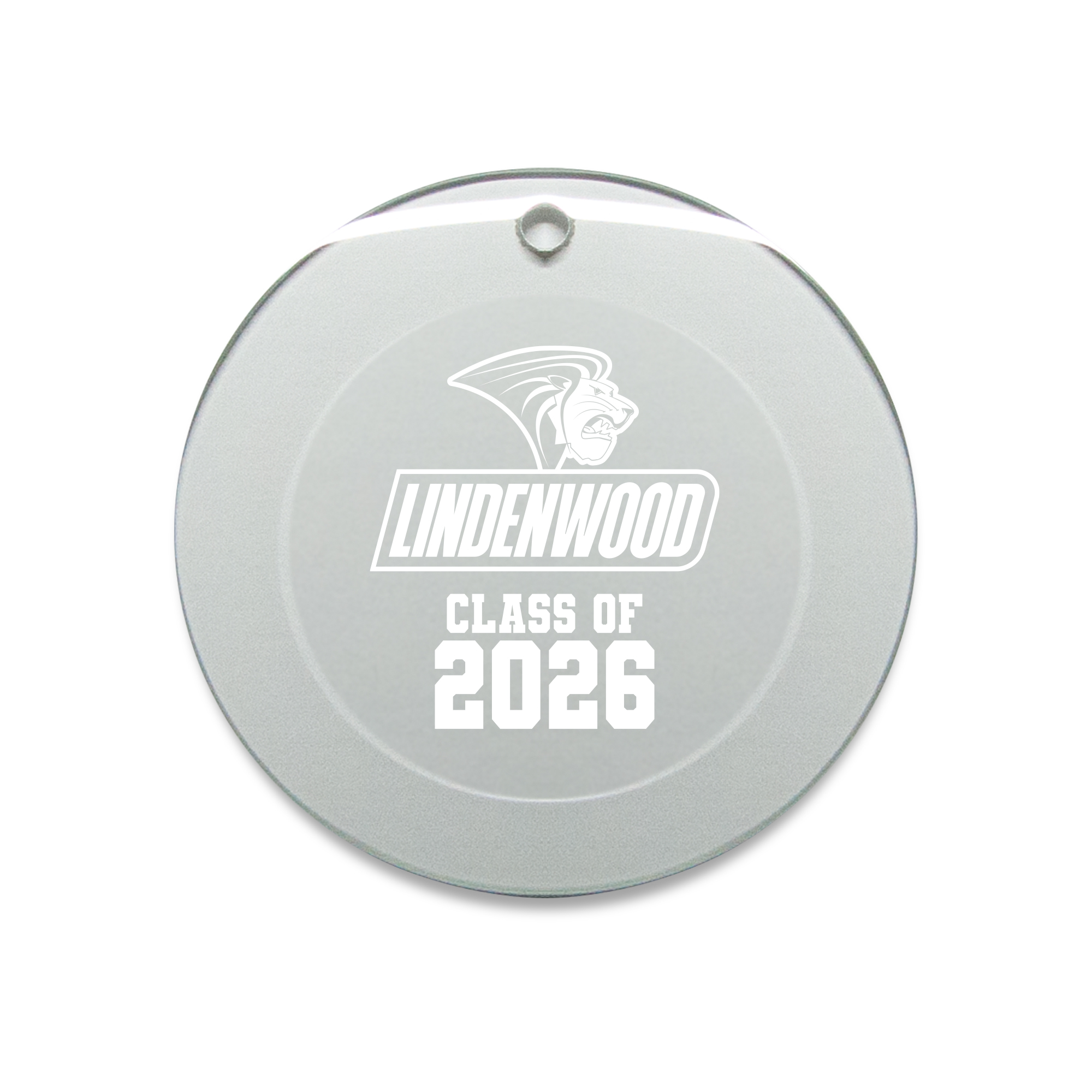 Jardine Lindenwood Lions 3.25" Class of 2026 Round Glass Ornament