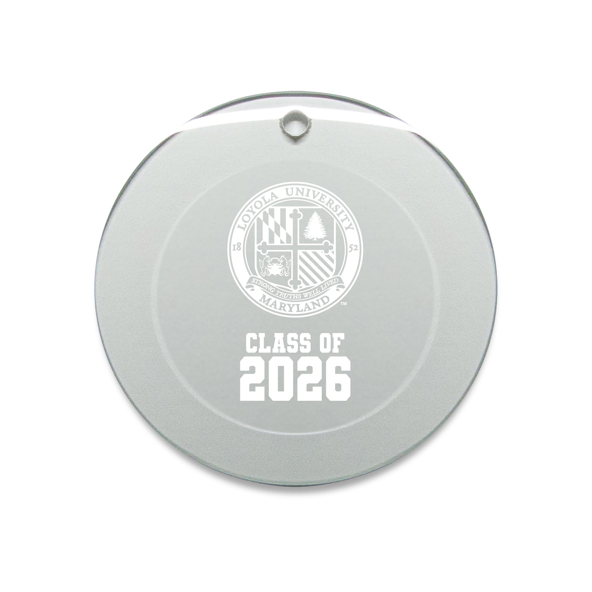 Jardine Loyola Greyhounds 3.25" Class of 2026 Round Glass Ornament