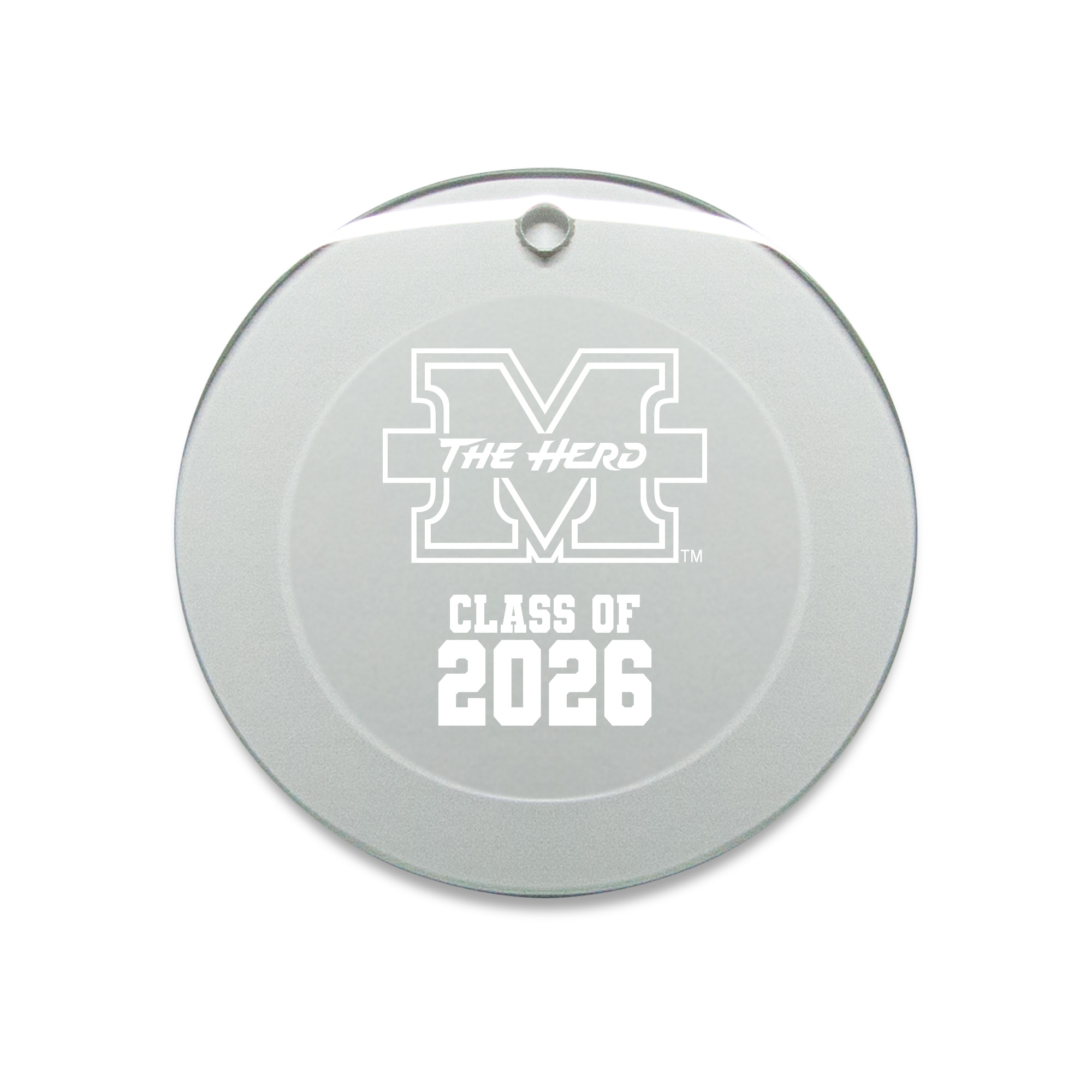 Jardine Marshall Thundering Herd 3.25" Class of 2026 Round Glass Ornament