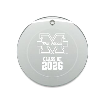 Jardine Marshall Thundering Herd 3.25" Class of 2026 Round Glass Ornament
