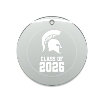 Jardine Michigan State Spartans 3.25" Class of 2026 Round Glass Ornament