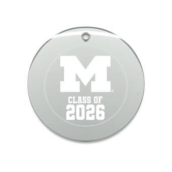 Jardine Michigan Wolverines 3.25" Class of 2026 Round Glass Ornament
