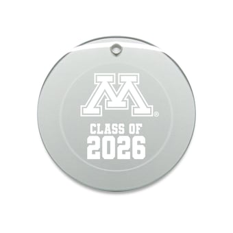Jardine Minnesota Golden Gophers 3.25" Class of 2026 Round Glass Ornament