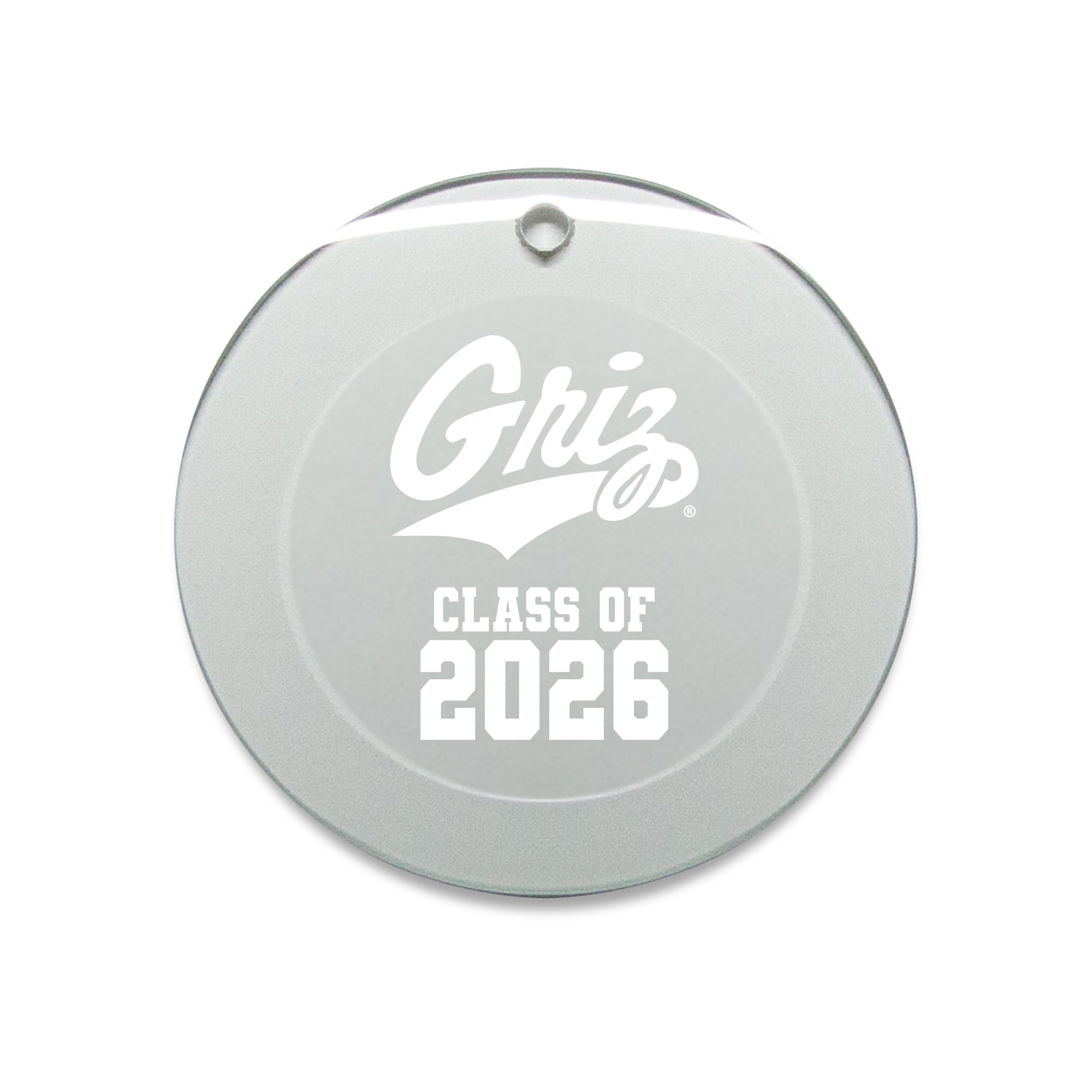 Jardine Montana Grizzlies 3.25" Class of 2026 Round Glass Ornament