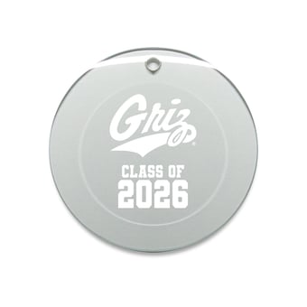 Jardine Montana Grizzlies 3.25" Class of 2026 Round Glass Ornament