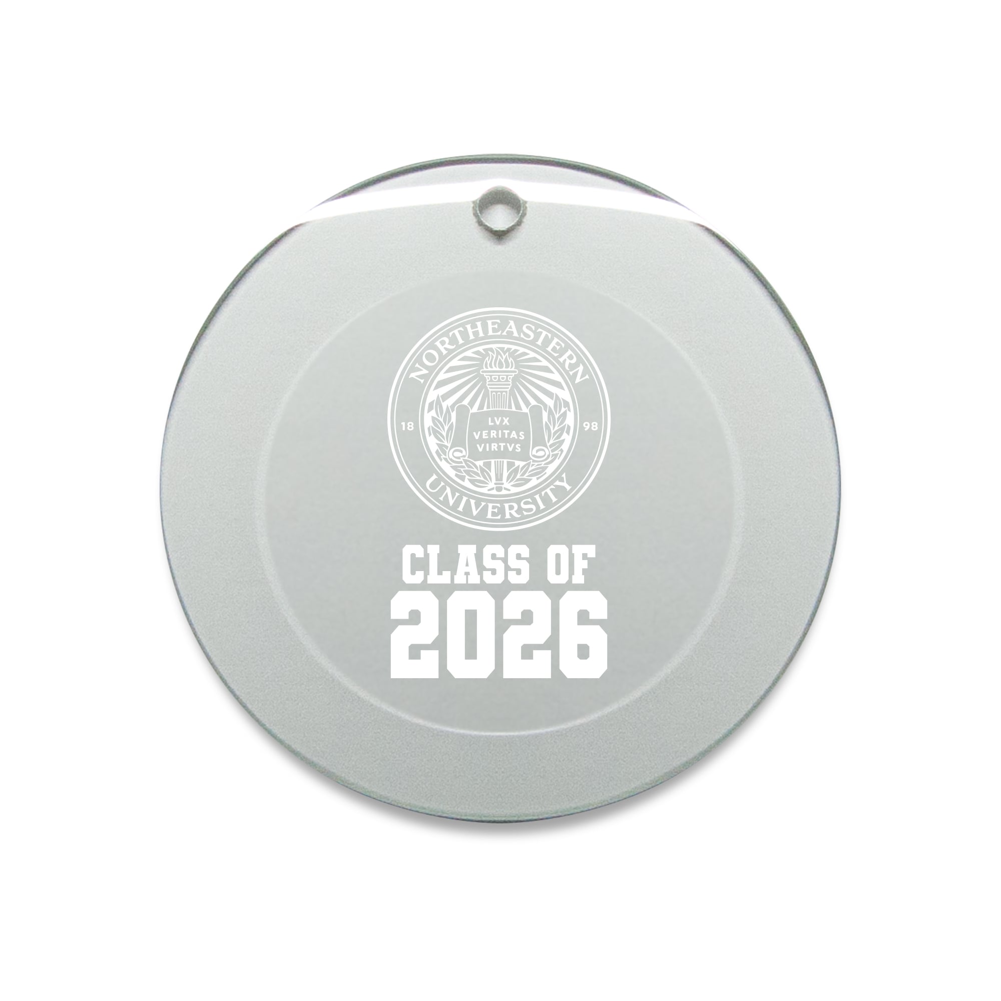 Jardine Northeastern Huskies 3.25" Class of 2026 Round Glass Ornament