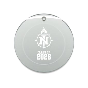 Jardine Northern Michigan Wildcats 3.25" Class of 2026 Round Glass Ornament