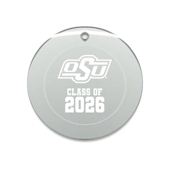 Jardine Oklahoma State Cowboys 3.25" Class of 2026 Round Glass Ornament