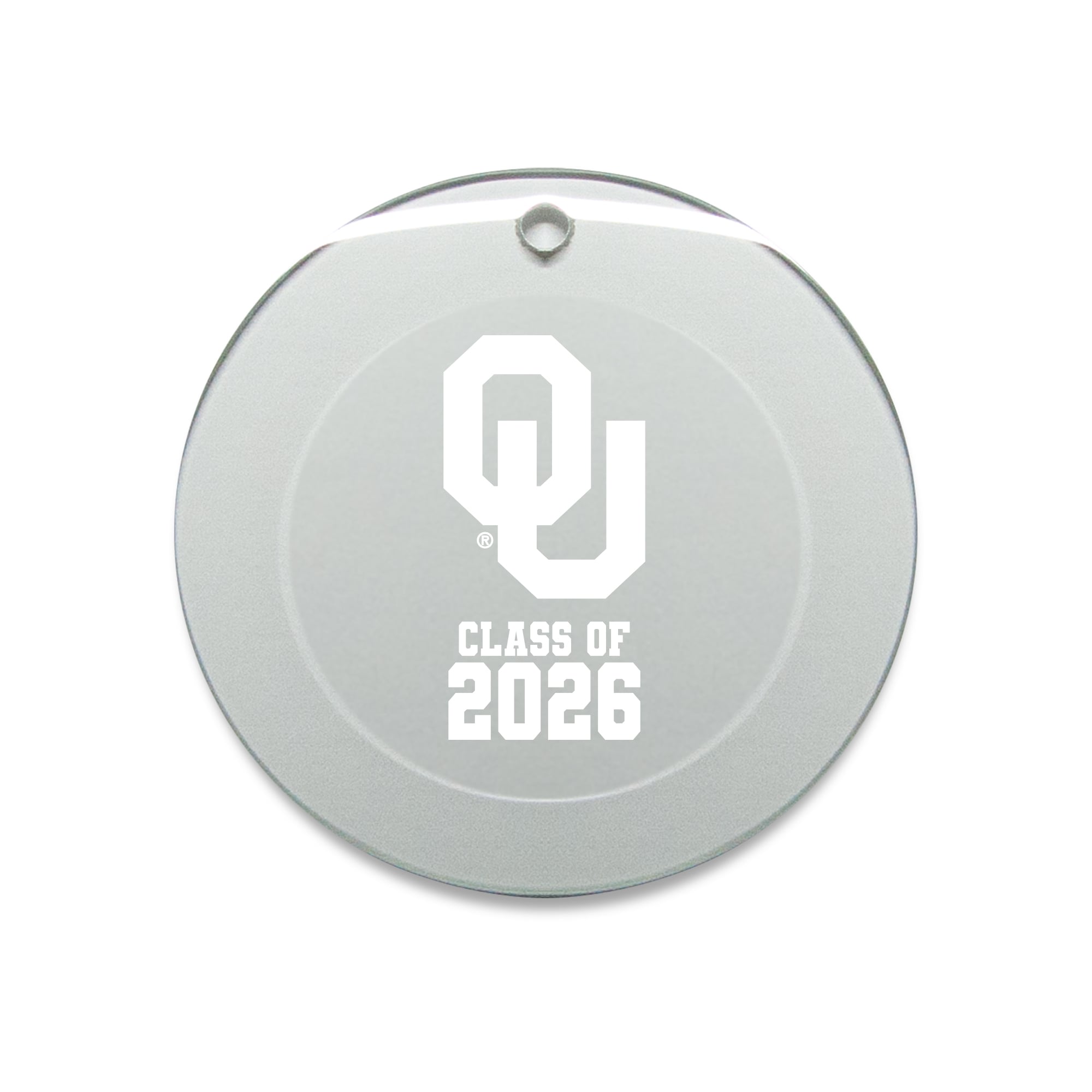 Jardine Oklahoma Sooners 3.25" Class of 2026 Round Glass Ornament