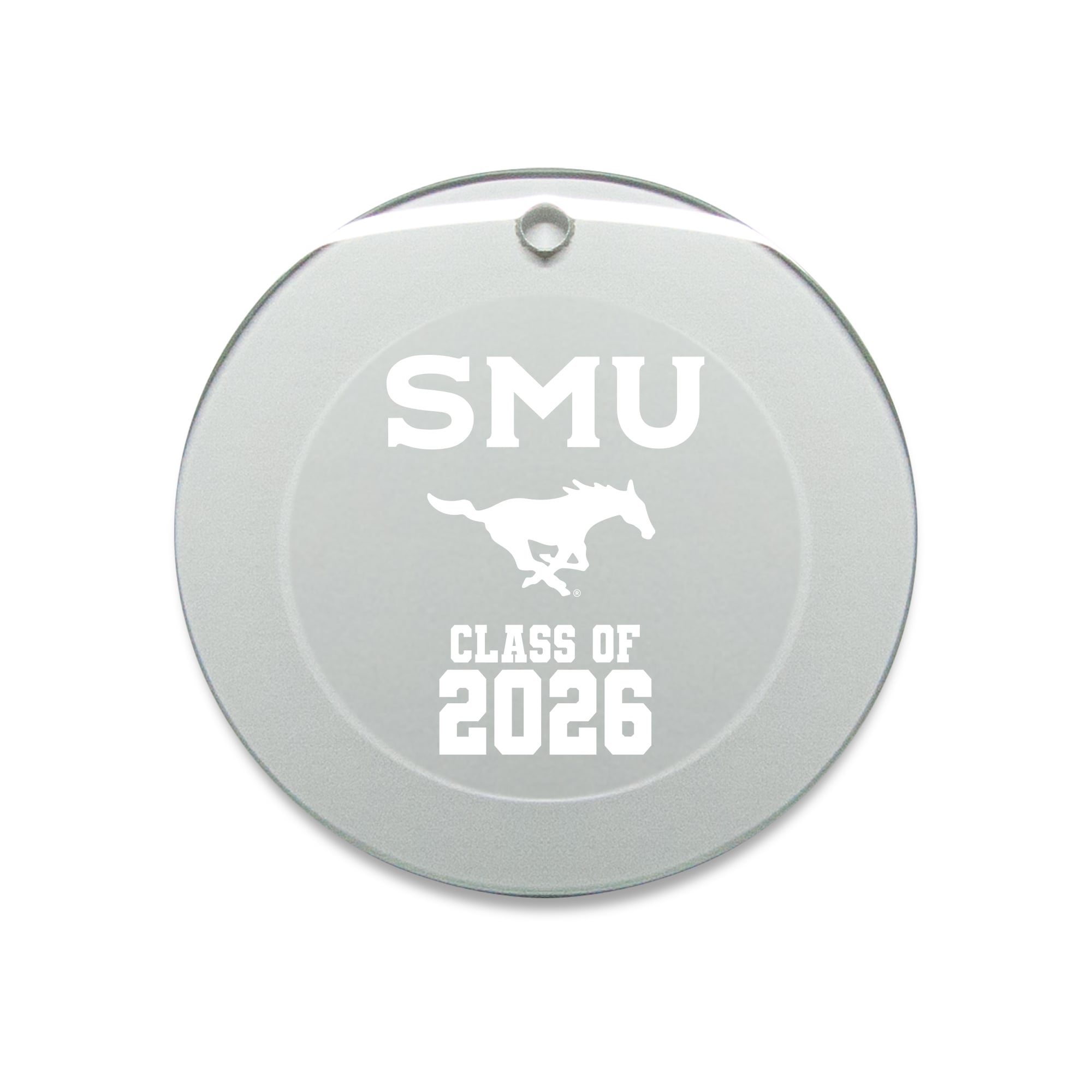 Jardine SMU Mustangs 3.25" Class of 2026 Round Glass Ornament