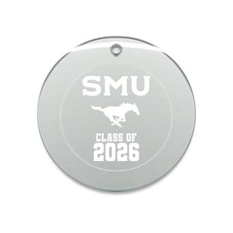 Jardine SMU Mustangs 3.25" Class of 2026 Round Glass Ornament