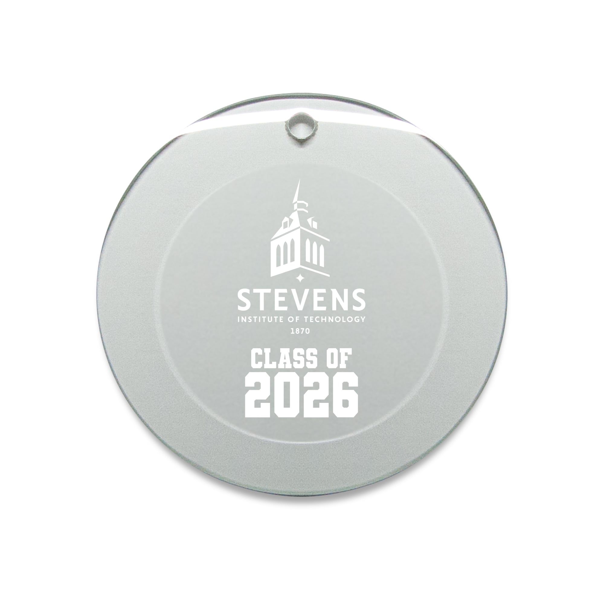 Jardine Stevens Institute of Technology Ducks 3.25" Class of 2026 Round Glass Ornament